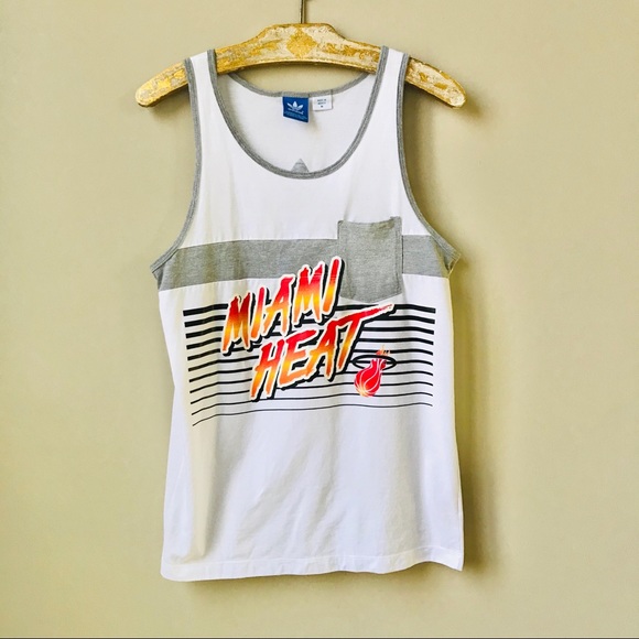 adidas Other - Miami Heat Adidas Tank Top Men’s Size M White Gray